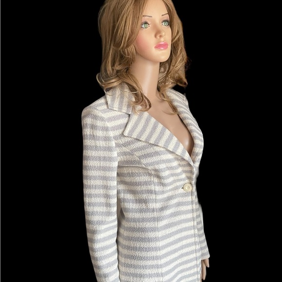 ST. JOHN striped ivory jacket/blazer size 4 - Picture 2 of 15